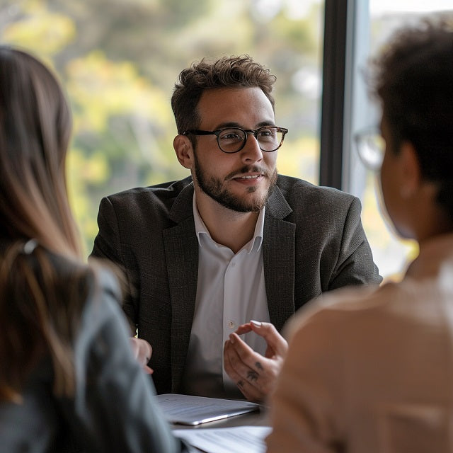 HR manager speaking to people