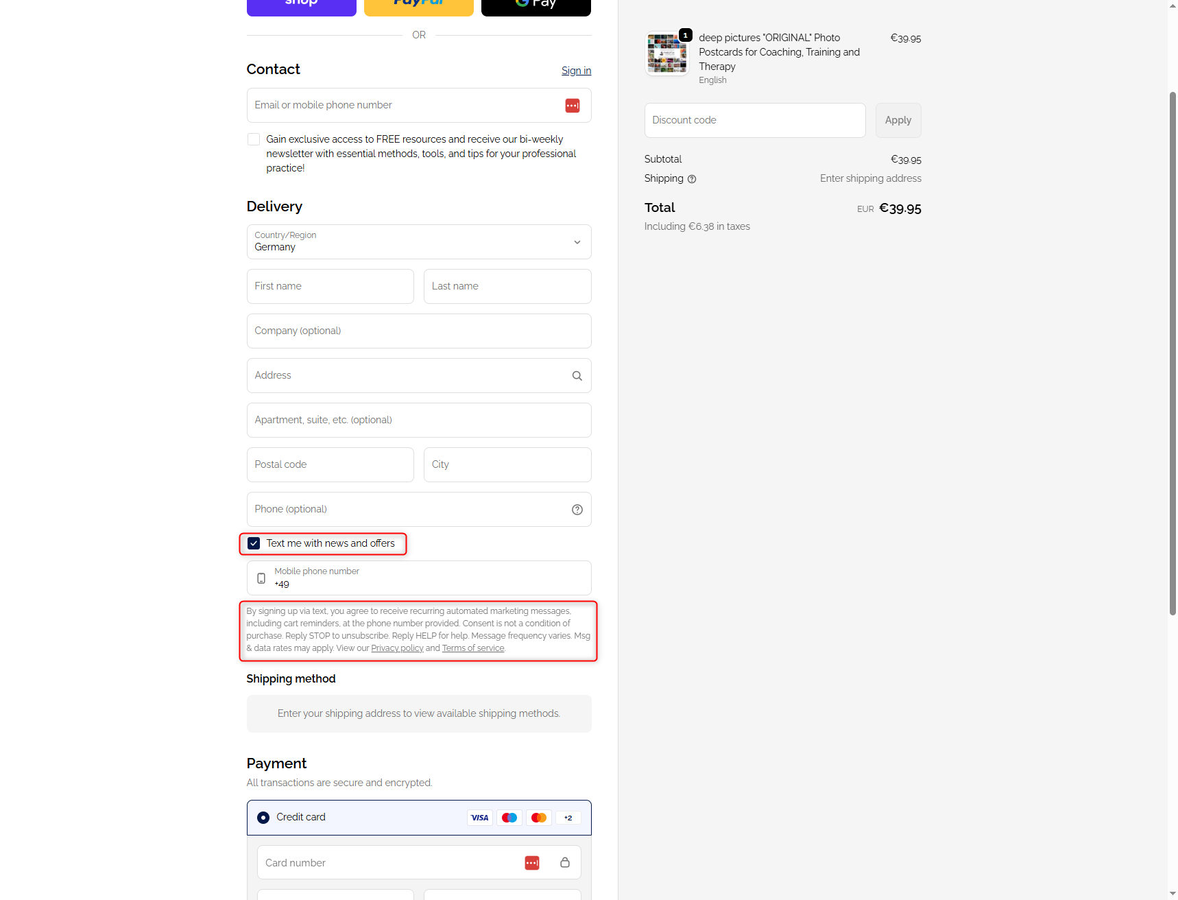 metaFox SMS opt-in example