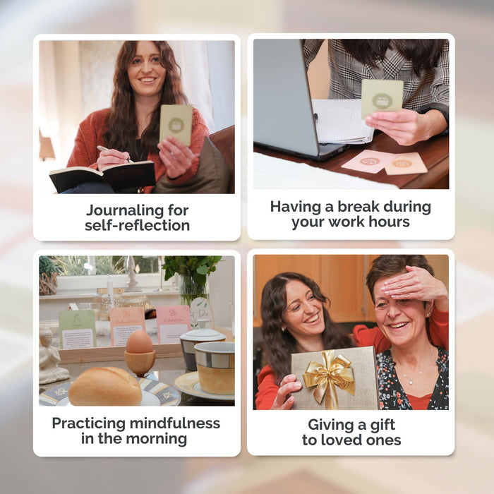 Achtsamkeits-Bundle: Affirmationskarten, Mindful Moments und Meditationsbank