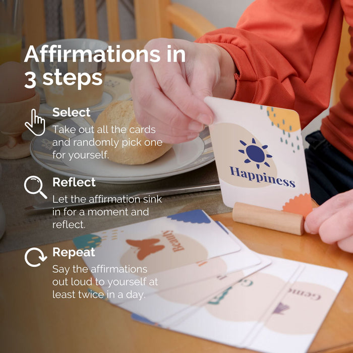 Achtsamkeits-Bundle: Affirmationskarten, Mindful Moments und Meditationsbank