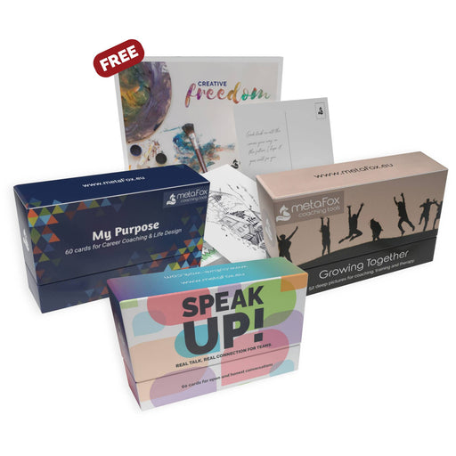 Offre groupée de coaching d'équipe : My Purpose, Grandir ensemble, S'exprimer et Cartes postales