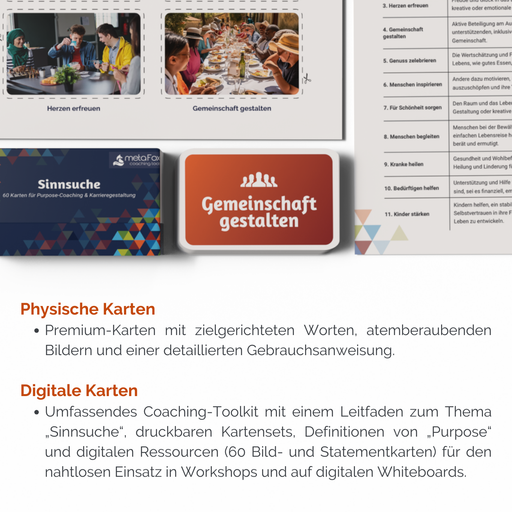 Coaching-Karten „Sinnsuche“ Deluxe-Bundle – Physisches + Digitales Set