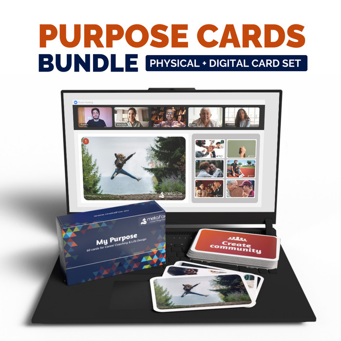 Cartes de coaching "My Purpose" Ensemble de luxe - Ensemble physique + numérique