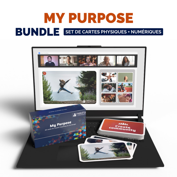 Cartes de coaching "My Purpose" Ensemble de luxe - Ensemble physique + numérique