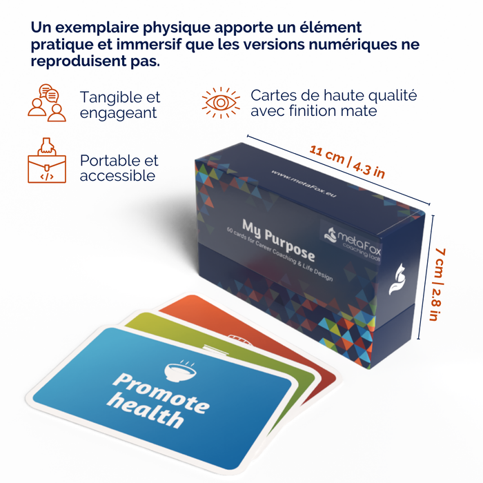 Cartes de coaching "My Purpose" Ensemble de luxe - Ensemble physique + numérique