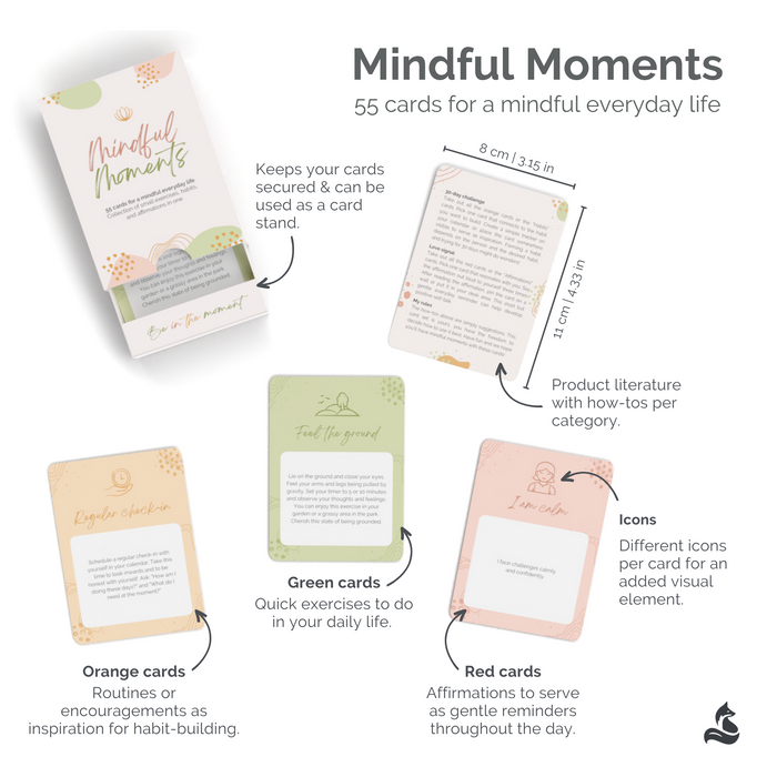 mindfulness affirmation card deck features