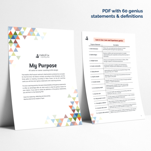 "My Purpose" Coaching Cards for Finding Purpose and Career Design