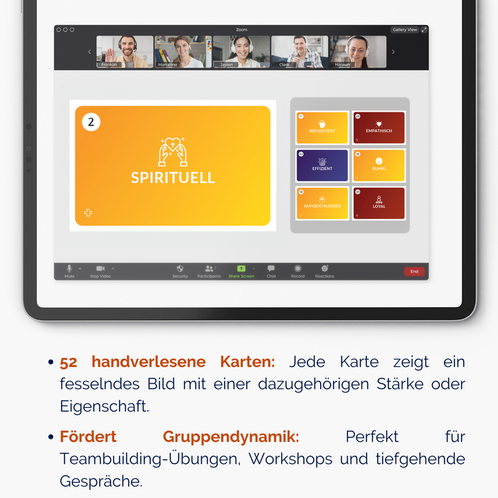 Cartes de coaching numériques « Deine Stärken » pour travailler avec les forces