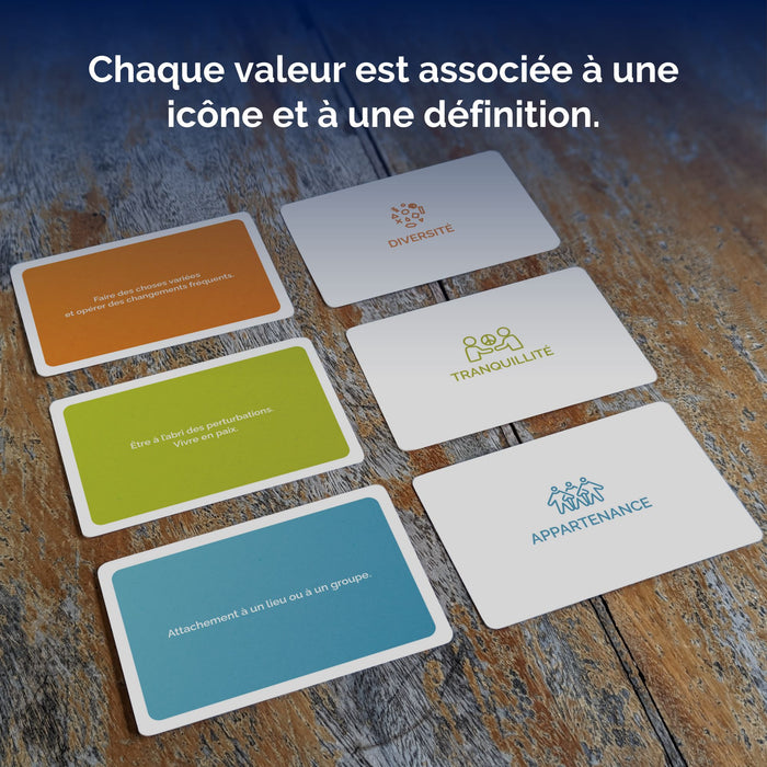 Cartes de coaching « Ce qui compte vraiment » pour travailler avec les valeurs