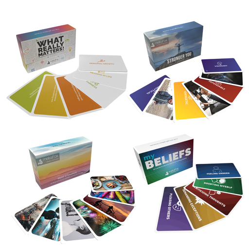 Coaching Starter Bundle: Cards for Emotions, Values, Strengths & Beliefs