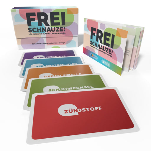 Cartes de coaching "Frei Schnauze" pour les équipes qui veulent parler de manière authentique.