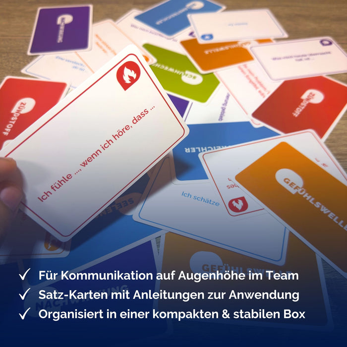 Cartes de coaching "Frei Schnauze" pour les équipes qui veulent parler de manière authentique.