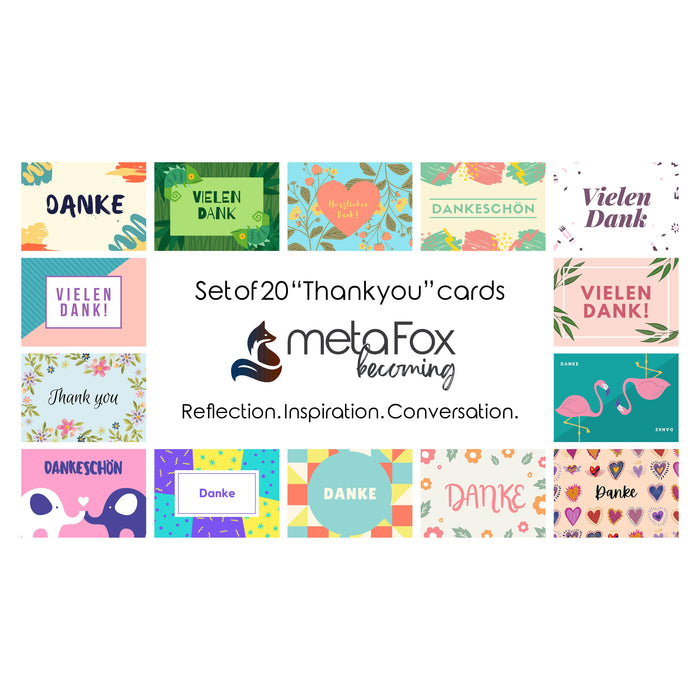 Postcards Pack "Thank you" to say thanks & show gratitude