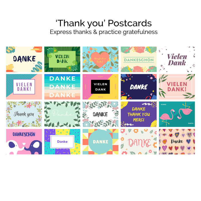 Postcards Pack "Thank you" to say thanks & show gratitude