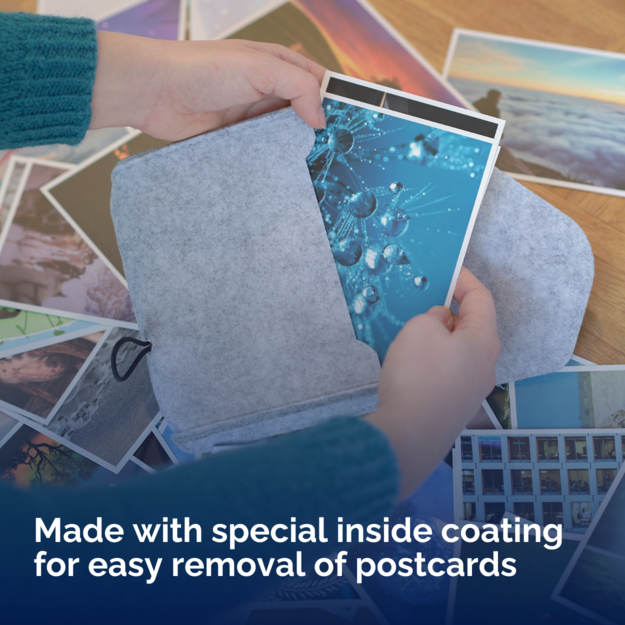 Feltbag to store deep pictures & other postcards