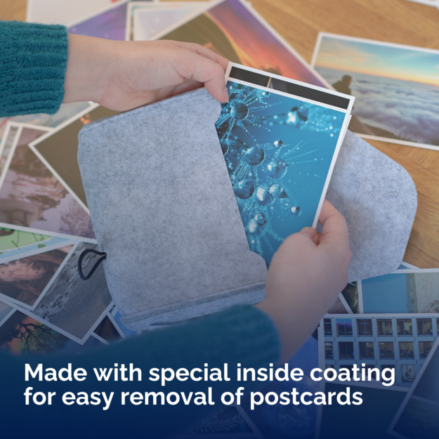 Feltbag to store deep pictures & other postcards