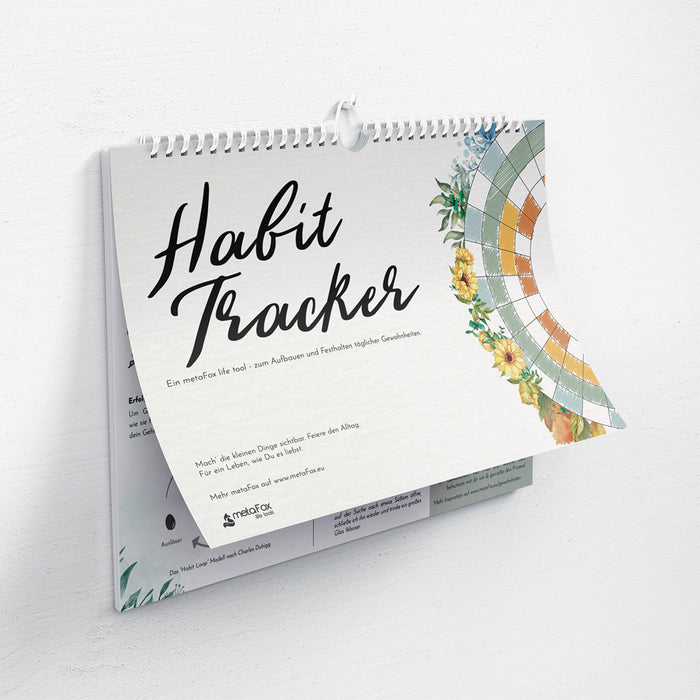 Habit Tracker – undatierter 12-Monatskalender mit Spiralbindung, Gewohnheitstracker als Wandkalender