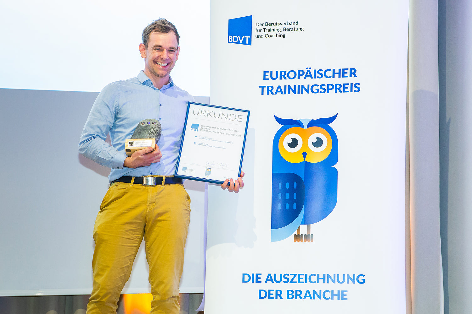 Max Friedle winning photo at Europäischen Trainingspreises 2024