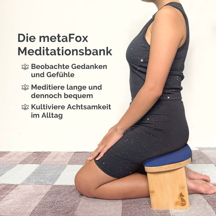 Meditationsbank für Meditation & Achtsamkeitspraxis - klappbarer Bambus inkl. Kissen