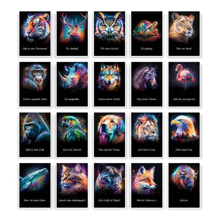 'Spirit Animals' 44 Postkarten mit Krafttier-Wegbegleitern