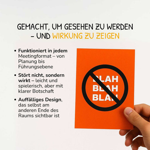 Blah, Blah, Blah Karte – Visuelles Zeichen für Klartext