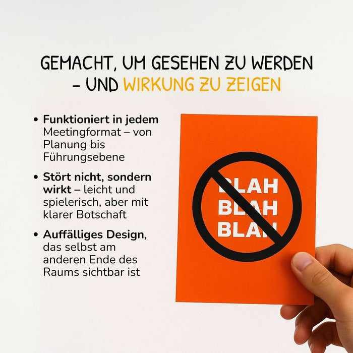 Blah, Blah, Blah Karte – Visuelles Zeichen für Klartext