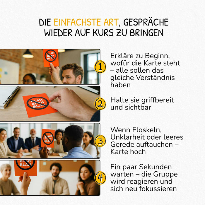 Blah, Blah, Blah Karte – Visuelles Zeichen für Klartext