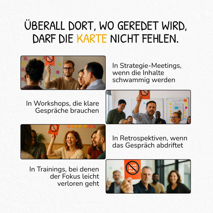 Blah, Blah, Blah Karte – Visuelles Zeichen für Klartext