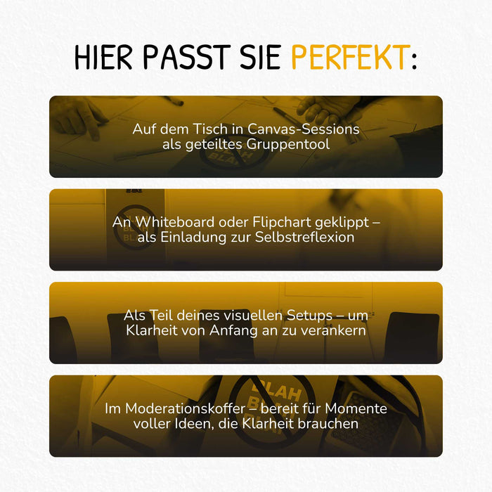 Blah, Blah, Blah Karte – Visuelles Zeichen für Klartext