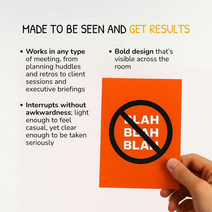 Blah, Blah, Blah Karte – Visuelles Zeichen für Klartext