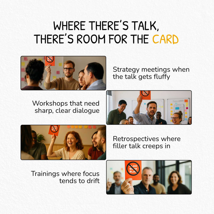 Blah, Blah, Blah Karte – Visuelles Zeichen für Klartext