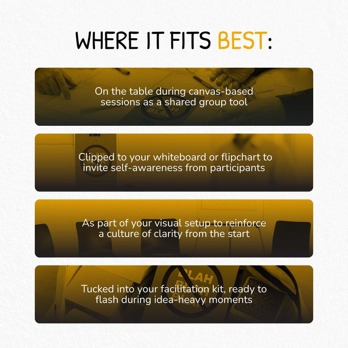 Blah, Blah, Blah Karte – Visuelles Zeichen für Klartext